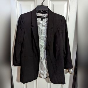 Black 3/4 sleeve one button blazer size XS